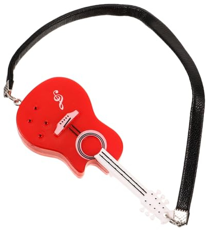 CIYODO Miniaturgitarre Puppenhaus Zubehör 20cm Rotes Kleiner Gitarrenmodell Aus Baumwolle Leichte Babyspielhaus Musikinstrument Dekoration Für Puppenfotografie Und Puppenspiel