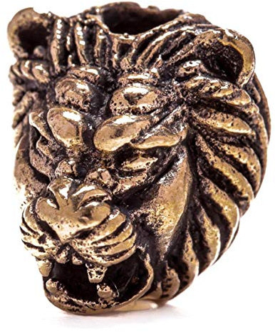 Windalf Power Haar- & Bartperle CLARENCE 14 mm Wappen Löwen-Kopf Bronze