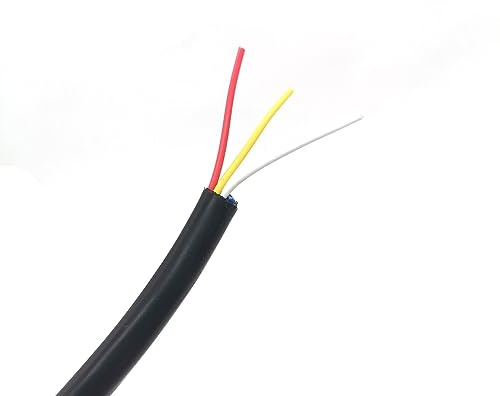 Pangyoo Fil électrique Câble haute température isolé souple, carré de 1 m 0,3 0,5 0,75 1 1,5 2 2,5 4 6 mm, fil de cuivre flexible en caoutchouc de silicone 2 3 4 6 noyaux(Size:10AWG(6mm2),Color:3 Core
