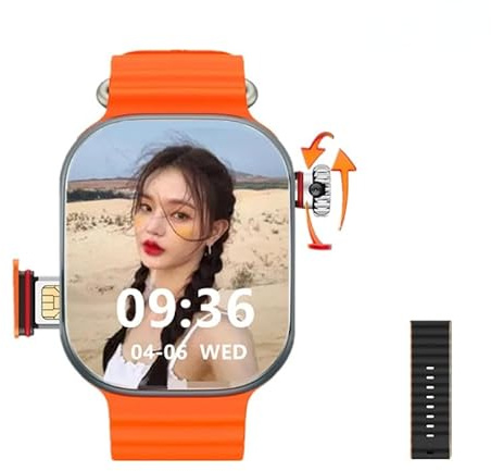NEW CDS9 Ultra Android Smart Watch NEW S9 Ultra 4G Network SIM Card Amoled GPS WIFI Gooogle Play Store Health Monitoring Men women (+ Black ocean,2+32gb)