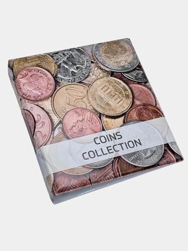 Album pour une collection de pièces de monnaie de différentes tailles, Collection organisée, Extensible en insérant de nouvelles cartes, Index de catalogue de collections (blanc)