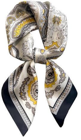 BEILATE Damen Seide Schal Halstuch Seidenschal Seidentuch Scarf Taschentuch Handgelenk Accessoires Stirnband Haarband