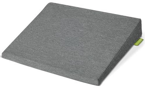 Beautissu Dimensionally Stable Wedge Cushion with Non-Slip Cover Washable & Zip Ergonomic Driver Seat Cushions for Home Office Chair 37x33.5 cm Light Grey BeauErgo