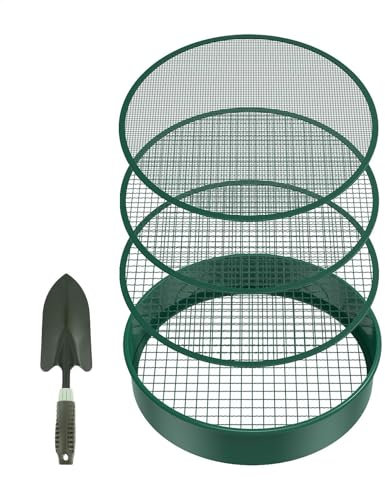 Metal Garden, 4 In 1 Caliber 30cm Metal Garden Sieve, Removable Mesh Gardensoil Sieve For Soil And Stones Gravel Compost Sand Grit