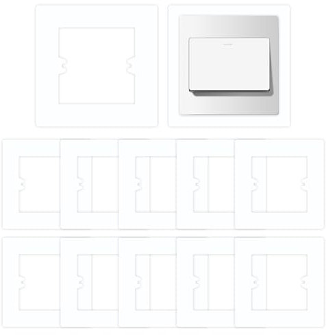 Light Switch Surround White 12pcs Finger Plate Surround Light Switch Cover Plates Finger Plates for Lights Switches Decorative Cover Wall Protector