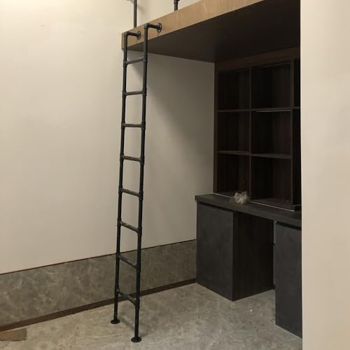 Dachbodenleiter, Metall, Wandmontage, Hochbett, Treppe, Indoor/Outdoor, Kletterleiter, 1,35 m, ideal für Stauraum und platzsparende Lösungen