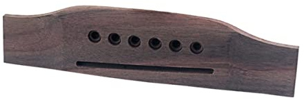 Rosewood Gitarrenbrücke Go207 mit Saitenführung für Akustikgitarre | 6-saitig, Vorgebohrt und Geschlitzt, Kaffeefarbene Ausführung für Folk und Klassikmodelle