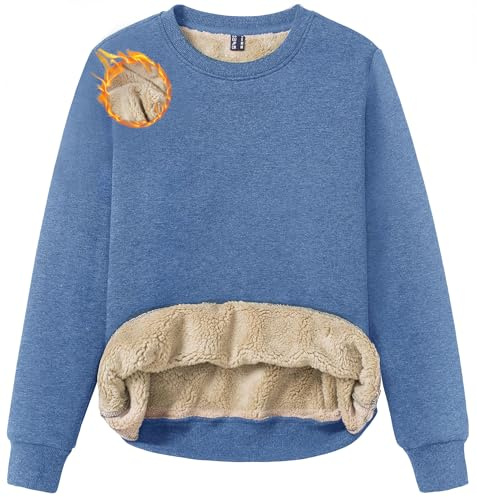 TACVASEN Women's Sweatshirts Warm Fleece Jumpers Sherpa Lined Pullover