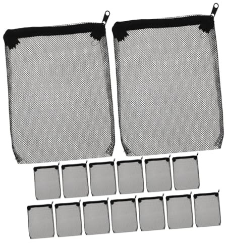JOINPAYA 15pcs Fish Tank Filter Bags Net Pouches Polyester Mesh Bags Zipper for Aquarium Filtration Use in Fish Tank Maintenance