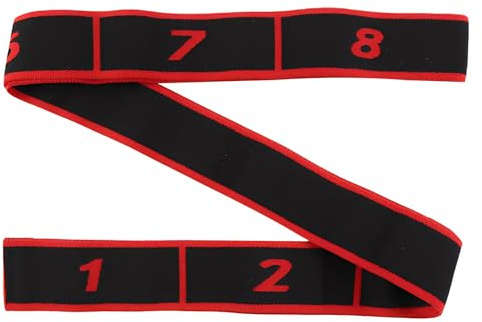 Bande Elastique Musculation, 8 Niveaux de Forces Sangle d'exercice Extensible, Elastique Sport Fitness Musculation, pour Latine Yoga Pilates Fitness (rouge)