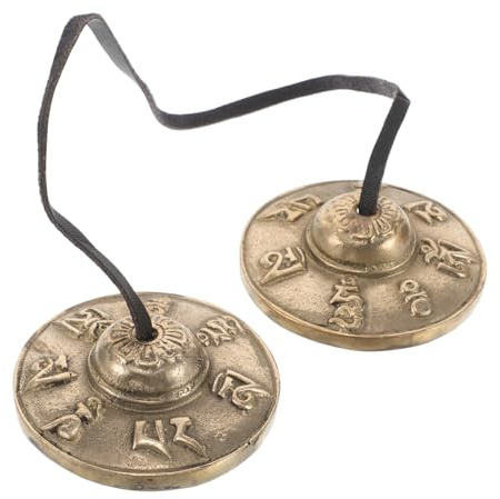 TOYZFRIENDY Handgefertigte Tibetische Tingsha Becken aus Kupfer Buddhistische Klanginstrumente für Yoga und Meditation mit Traditionellem Doppel phönix motiv Harmonische Percussion für