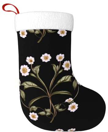 Christmas decorative socks HJFCZH Brow Flower Prints soft and lightweight no fading for Christmas trees holiday parties fireplaces