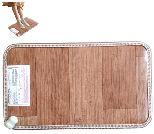 Tapis de sol chauffant 30,5 x 50,8 cm avec contrôle de la température et minuterie - Chauffe-pieds antidérapant pour la maison, le bureau