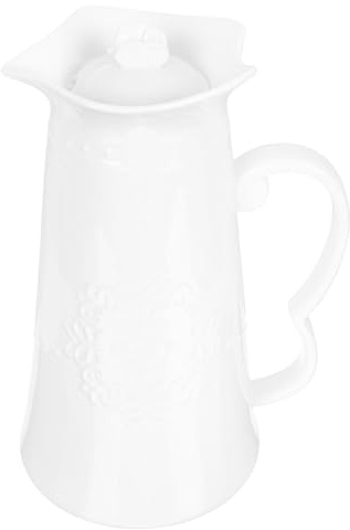 ZUNOXAZ Pichet à Eau Froide Relief avec Couvercle Capacité Importante pour Maison Service Résistant et Élégant pour Jus Thé Lait et Boissons Diverses