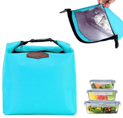 JRYXDS Kühltasche Klein Lunchtasche Mit Reißverschluss Mini Kühlbox Einkaufstasche Isoliertasche Wasserdicht Picknicktasche Lunch Bag Zur Arbeit Schule Outdoor Für Arbeit, Schule, Picknick, Reisen