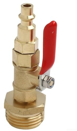 Durashmall Messing RV Winterisierender Sprinkler Blowout Adapter 1 4 Zoll Schnellanschluss auf 3 4 Zoll Gartenschlauchgewinde mit Kugelhahn für Camper Boot Reise Anhänger und Outdoor Sanitär S