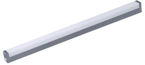 G + L Leuchten und mehr Spiegelleuchte Bad, Badleuchte Badlampe, Wandbeleuchtung, Flurbeleuchtung, IP20 mit Schalter (silber, Lg. 1180 mm)