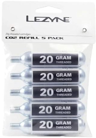 Lezyne CO2 Cartridge CO2 threaded cartridge - Accesorios para bicicletas (25 g, 5 pieza(s))