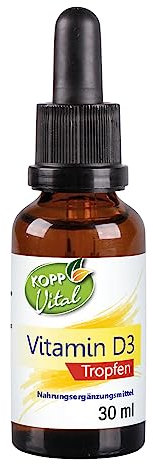 KOPP Vital® Vitamin D3 Tropfen - 30 ml | Das Sonnenvitamin D3 in Tropfenform | Spitzen-Dosierung | 1 Tropfen enthält 25 µg Vitamin D3 (1000 IE) | hohe Bioverfügbarkeit | Apothekenqualität
