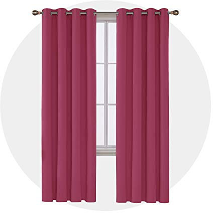 Deconovo Blackout Curtains Thermal Insulated Window Treatments Grommet Top Drapes Room Darkening Panels,52 x 84 Inch-1 Panel,Rose
