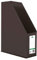 D.RECT Kunststoff-Organizer, Zeitschriftenhalter, Stehsammler mit Sichtfenster zum Beschriften PVC A4 90mm, zusammenlegbar, Schwarz, 110204