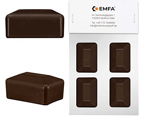 EMFA Zaunpfahlkappe rechteckig 60x40 mm Braun 4 Stück Pfostenkappen Kunststoff Abdeckkappen Zaunkappen