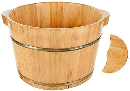 NUBAOzy Foot Tub Wooden Foot Basin Wooden Foot Basin, Sturdy and Durable Natural Thick Wooden Sauna Foot Tub，Soak Massage Feet to Improve Sleep Foot Bath Wooden Bucket Foot Spa Household Wash Ba