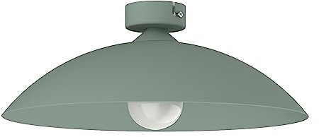 L+ LED-Deckenleuchte mit Metallkuppel – Durchmesser 40cm – Lampenfassung E27 (Glühbirne nicht im Lieferumfang enthalten) – Made in Italy – Modernes Design für Küche und Wohnzimmer (Eisberggrün)