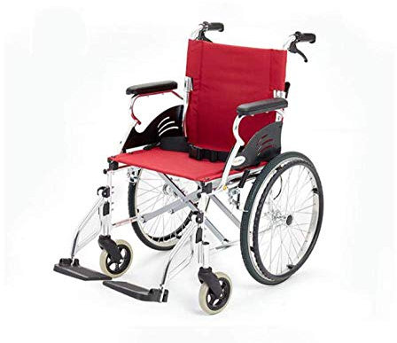 Samnuerly Rollstuhl Leichter Faltrollstuhl Rollstuhl Aufblasbarer Rollstuhl Großes Rad Ergonomisch geeignet für ältere Menschen und Reisen