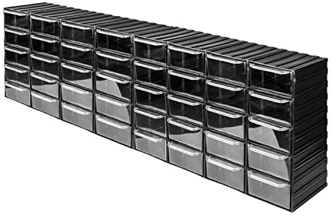 Scatola portaoggetti con cassettiera scatola assortimento - 40 pezzi cassetti trasparenti - 425 x 135 x 350 mm magazzino minuteria 2 moduli