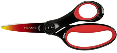 Fiskars barnsax, sax för stora barn 8-11 år, högerhänt, SoftGrip, längd: 15 cm, ombré-look, röd, 1067853