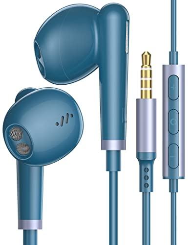iMangoo Kopfhörer mit Kabel 3.5mm Klinke In Ear mit Mikrofon für Galaxy A15 | In Ear Kopfhörer Kabel Kopfhörer Ohrhörer für Samsung A14 A25 A22 A23 A05s für Moto g77 Redmi Note 13 12 11 Pro 15C POCO C85