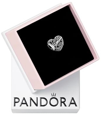 PANDORA Family Heart Charm - Compatible Moments - Jewelry for Women - Gift for Her - Made with Sterling Silver - With Gift Box