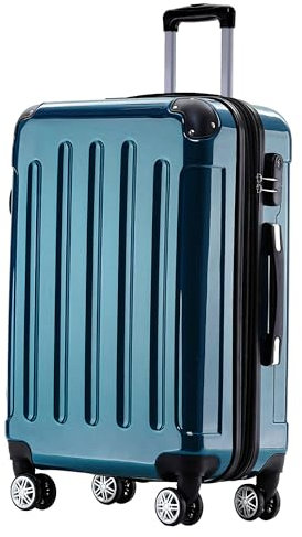 BEIBYE Hartschalen Koffer Trolley Rollkoffer Reisekoffer 4 Zwillingsrollen Polycabonat (Pale Green, 66cm - 70L)