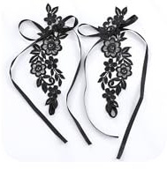 WZNBBOY Sexy Lace Barefoot Sandals with Toe Ring Vintage Floral Anklet for Women Bridal Beach Wedding Foot Jewelry Prom Festival Gift (Black)