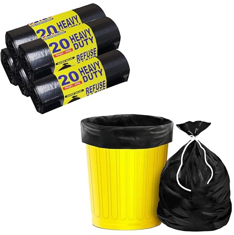 Aspect Black Bin Bags 100 Count for Household Garbage Capacity 75L–Strong Black Refuse Sacks–Bin Liners for Everyday use, Office, Kitchen, Restaurant–Rubbish Garbage Bags(72x85cm)