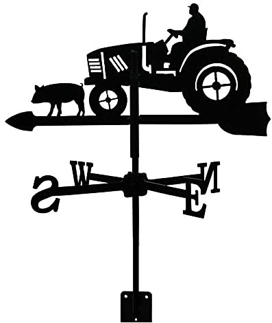 EICOFF Girouette pour Tracteur et Cochon Girouette en Acier Inoxydable Girouette décorative Indicateur de Direction du Vent de Style Antique Convient pour la Maison, la Grange ou Le pavillon