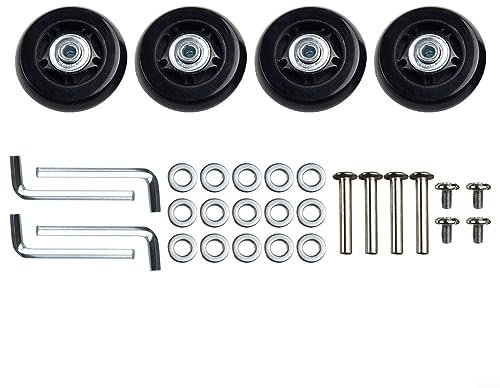 CNANRNANC 4 Stück Ersatzrollen für Koffer Gepäckräder Gepäck Koffer ersetzen Rad Rollschuh Reparatur Kofferrollen Ersatzrollen 60x24MM