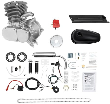 Cykelmotorsats, cykelmotor med 36 tänder, max. Effekt 3,2 kW, bränsleförbrukning 5 l/100 kW, 100 cc motor, 2-taktsmotorsats för 26 tum/28 tum cyklar