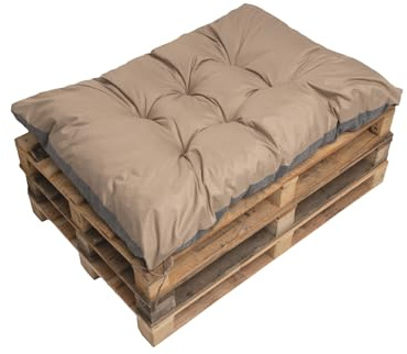 Palettenauflagen, Kissen für Stuhl, Kissen für Bänke, Bodenkissen groß, Bodenkissen Kinder (120_x_80_cm, Beige)