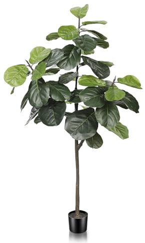 LYERSE Künstlicher Feigenbaum, Feigenbaum, künstlicher Feigenbaum, Kunstfeigen, Seidenbaum, künstliche Ficus-Lyrata-Pflanze im Topf, künstlicher Baum für drinnen und draußen, modernes Zuhause, Haus,