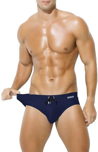 Mauro Kane Slip de Bain Homme Piscine Séchage Rapide, avec Cordon Réglable | Maillot de Bain Slip Homme, Taille Élastique, Poche 3D, Résistant au Chlore pour la Plage, la Natation et la Surf, S~2XL