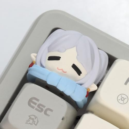Frieren Tastiera meccanica in resina Keycaps personalizzati Frieren: Beyond Journey's End Cute Anime Mini Figure 3D Keycaps Tastiera Personalizzazione fai da te (non applicabile alle tastiere normali)