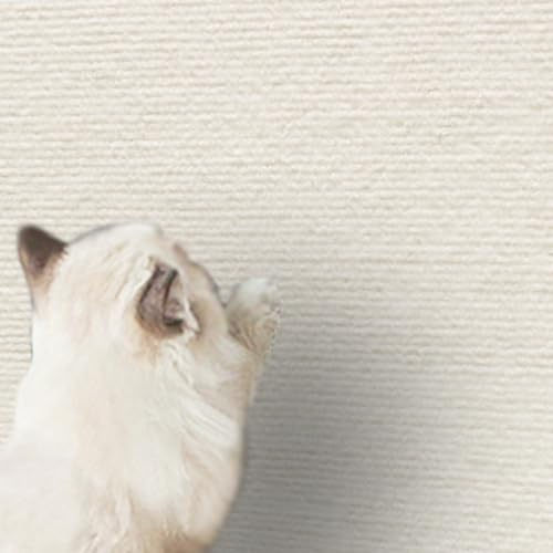 SYCCLLYYDS Kratzmatte Selbstklebend für Katze, Wand Kratzteppich Katze Weiß, 40×200cm Kratzbretter Kratzschutz für Sofa DIY Climbing Cat Scratcher