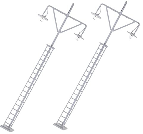 Hohopeti 2 Pezzi Lampade Modello Ferroviario 1/87 in Acciaio Inossidabile e Abs per Mini Casa Decorazione Paesaggio Tavolo di Sabbia Dettagli Realistici