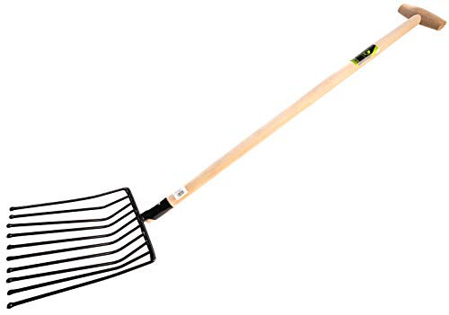 KOTARBAU® Forcone a 10 Denti 130 cm Forca per Patate con Manico in Legno Economico