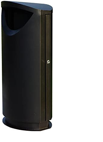WOTZOV Papelera de Exterior Papelera de Metal para Exteriores Papelera de Acero para Exteriores Cubo Individual Papelera Negra esmerilada con cenicero Oculto Cubo de Basura de Base engros