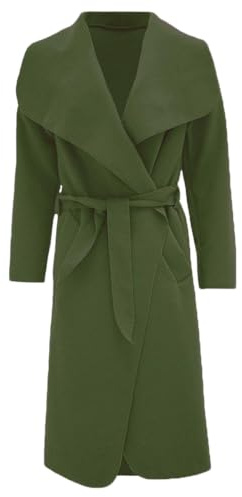 RATAZ Women’s Long Duster Jacket Ladies Waterfall Italian Belted Coat Plus Size UK 8-22