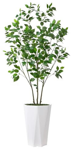 WELVODA Ficus Tree Artificial 5ft - White - WR5W