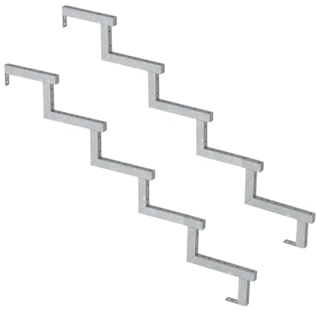 2er Set Stahl Treppenwange 5 Stufen - Option für Setzstufen-Höhe 85cm